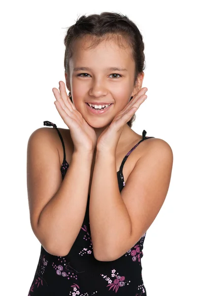 Happy preteen girl — Stock Photo, Image