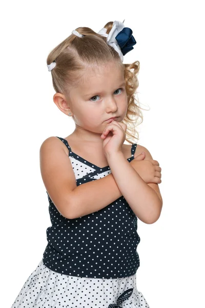 Portrait of an upset little girl — Stock Photo, Image