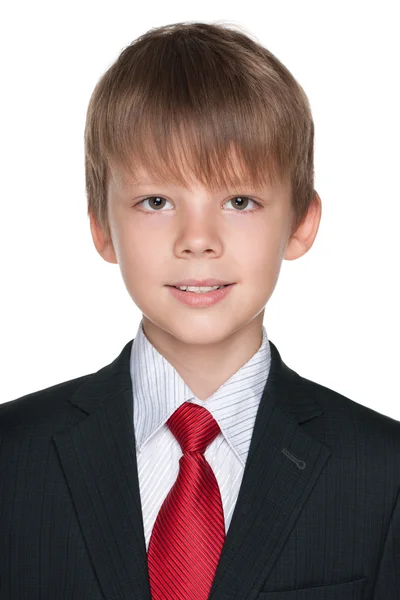 Porträtt av en lycklig skolpojke — Stockfoto