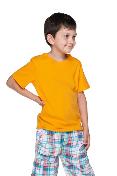 Little boy looks aside — Stock Photo, Image