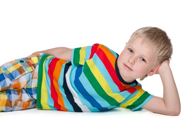 Little blond boy rests — Stock Photo, Image