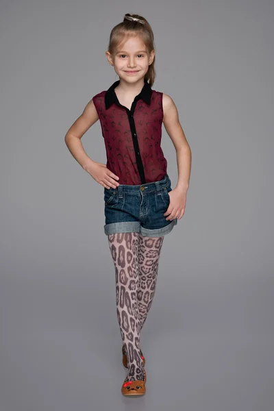 Portret moda dziewczynka — Zdjęcie stockowe