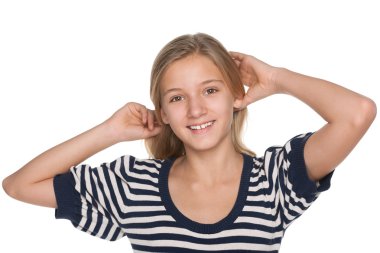 Dalgın tatlı genç kız