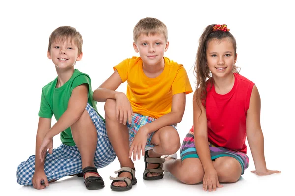 Tres niños felices — Foto de Stock