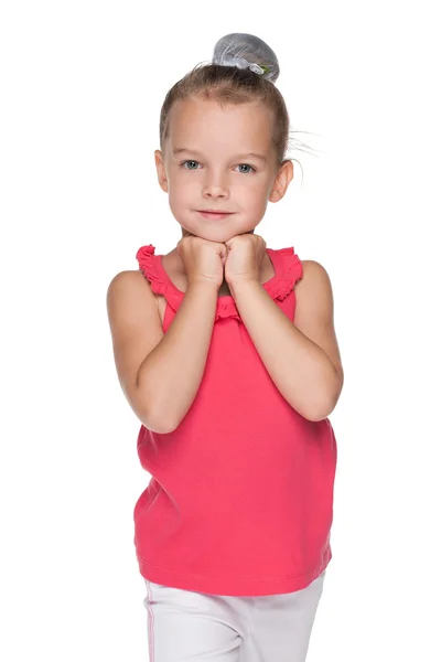 Thoughtful lovely little girl — Stock Photo, Image