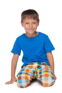 gülümseyen yakışıklı küçük çocuk