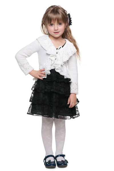 Sevimli küçük kız beyaz karşı — Stok fotoğraf
