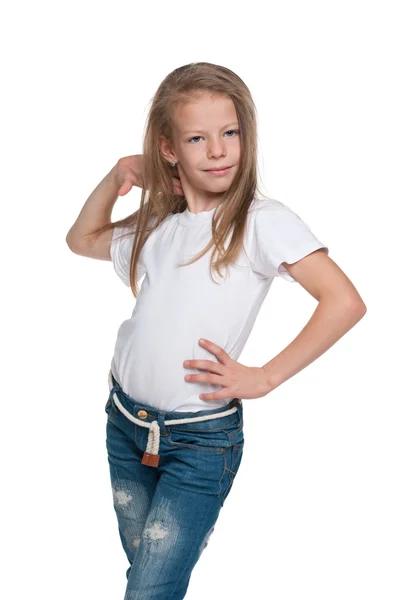 Pretty little girl stands — Stock Photo, Image