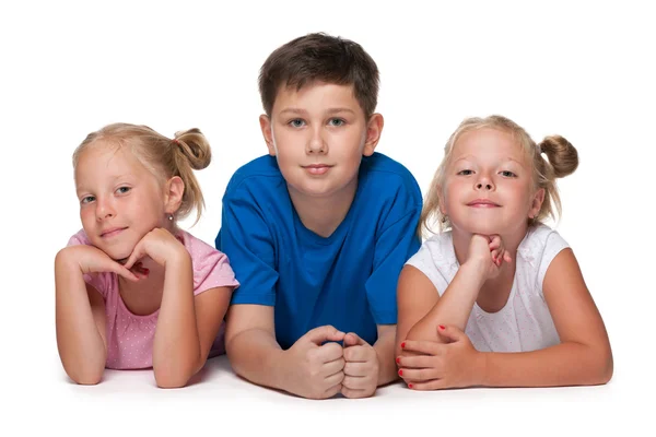 Tři děti — Stock fotografie