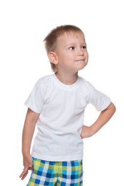 Beyaz bir gömlek küçük çocukta hayal