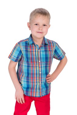 Yakışıklı çocuğu kırmızı pantolon