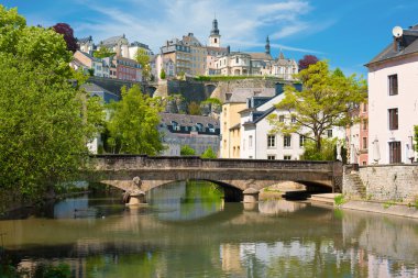 Luxembourg city at a summer day clipart