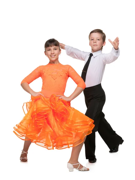 Dancing boy and girl — Stock Photo, Image