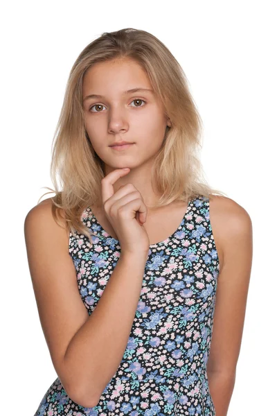 Pensive teen girl — Stock Photo, Image