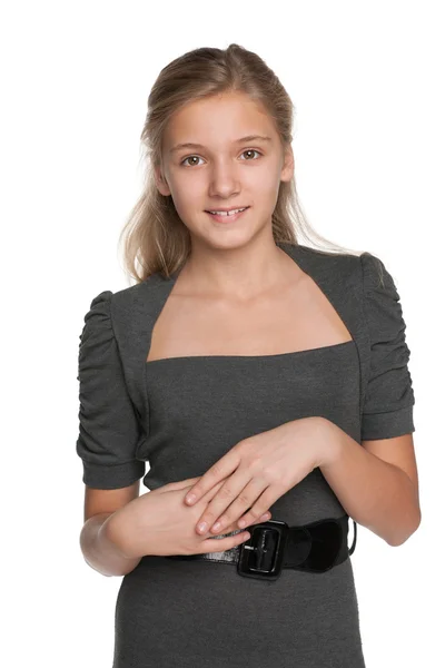Sorridente ragazza adolescente bionda — Foto Stock