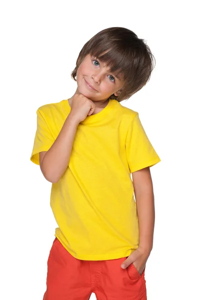 Cute little boy stands — Stock Photo, Image