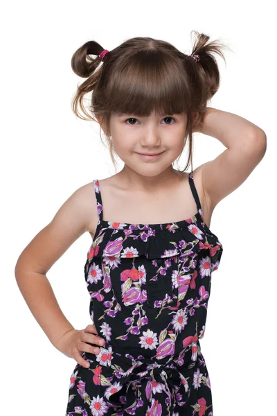 Fröhliche Mode kleines Mädchen — Stockfoto