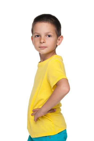Profil eines nachdenklichen kleinen Jungen — Stockfoto