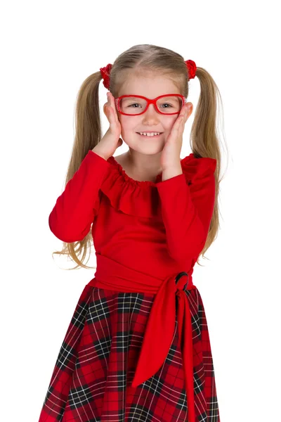 Fashion little girl in glassess — Stock Photo, Image