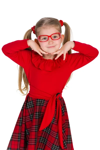 Glassess sevimli küçük kız — Stok fotoğraf