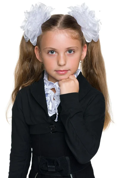 Pensive schoolgirl — Stock Photo, Image