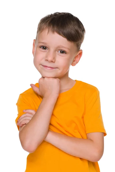 Menino de camisa amarela — Fotografia de Stock