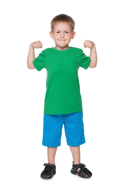Strong little blond boy — Stock Photo, Image