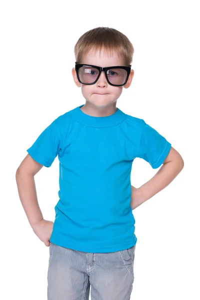 Niño inteligente en gafas —  Fotos de Stock