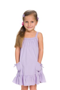 Sevimli küçük kız standları