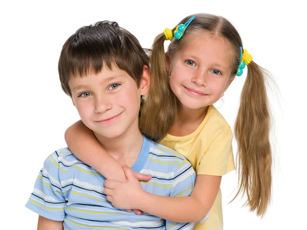 Happy sister and brother — Stock Photo, Image