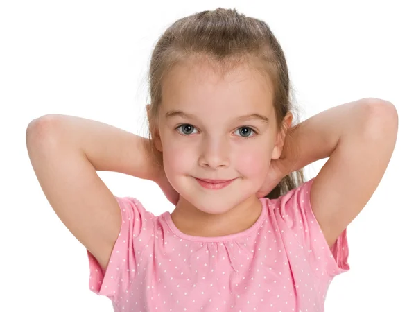 Close-up portret van een mooi klein meisje — Stockfoto