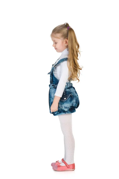 Profile  portrait of a fashion little girl — Stock Photo, Image