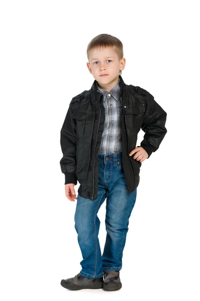 Schöner kleiner Junge in einer Jacke — Stockfoto