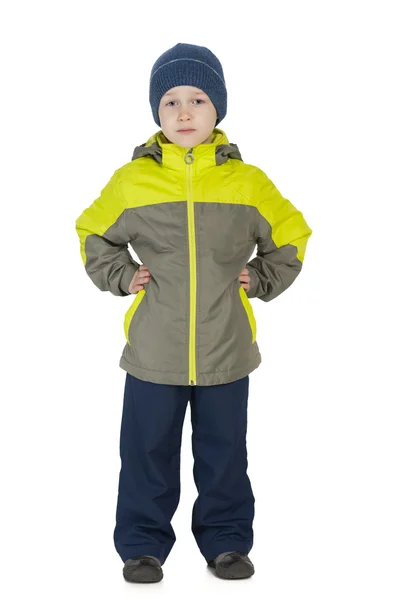 Mode kleiner Junge in einer Winterjacke — Stockfoto