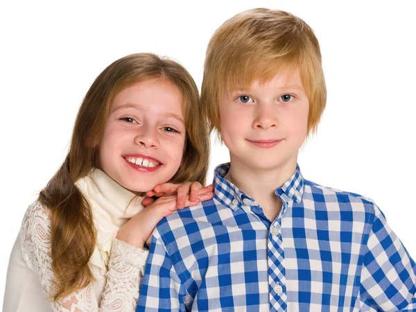 Two smiling children — Stock Photo, Image