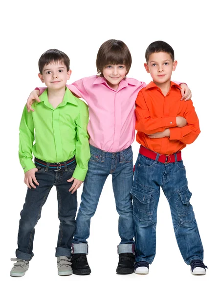 Three fashion young boys — Stock Photo, Image