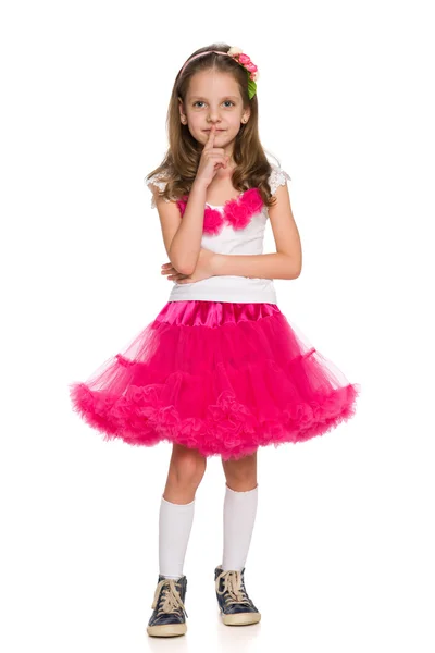 Roztomilý móda si představuje malou holčičku — Stock fotografie