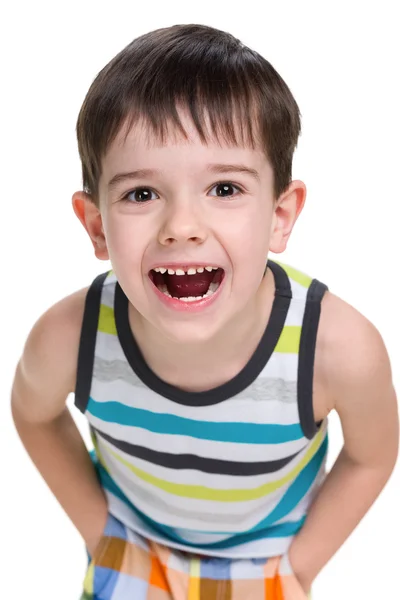 Смеющийся маленький мальчик — стоковое фото