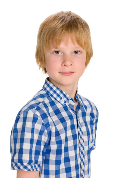 Cute young boy on the white background Stock Image