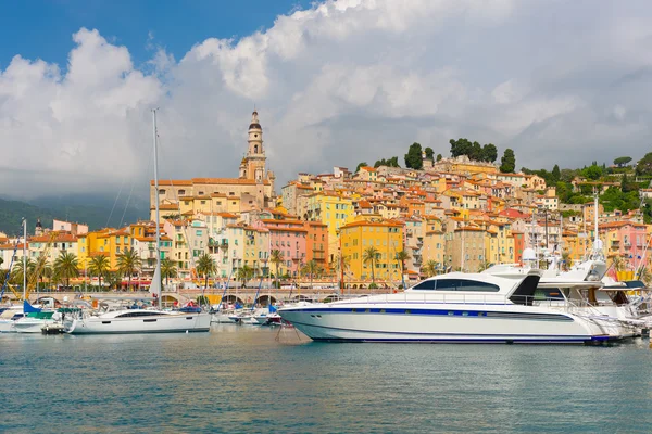 Yachts in the port of Menton — Stock Photo, Image