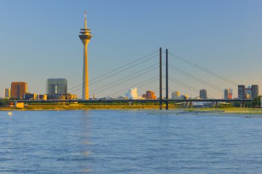 Dusseldorf at sunset time clipart