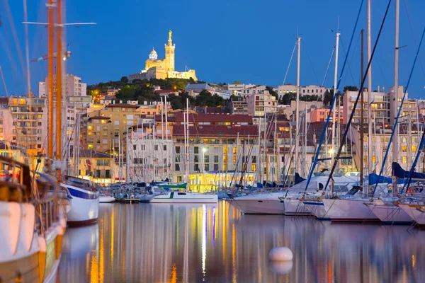 Marseille port adlı bir yaz gecesi — Stok fotoğraf