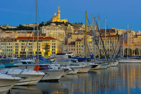 Porto di Marsiglia in una notte d'estate — Foto Stock