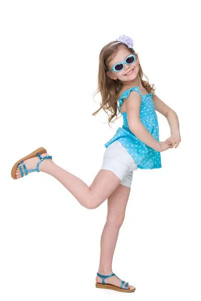 Happy little girl in glasses — Stock Photo, Image