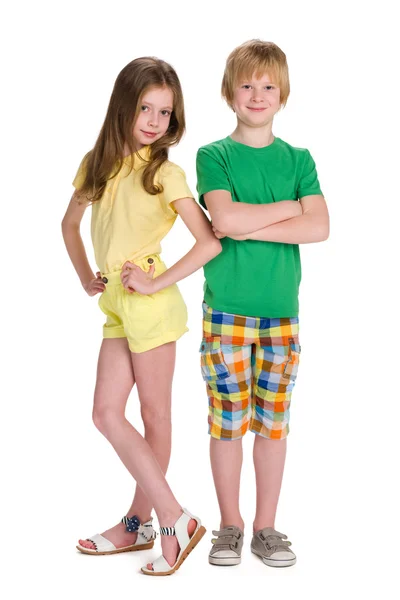 Two children stand together — Stock Photo, Image