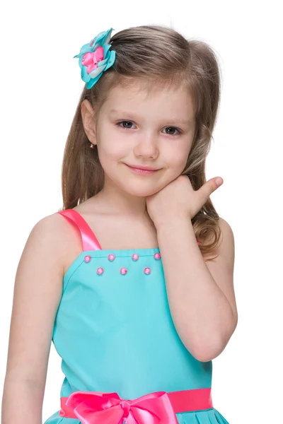 Adorable little girl against the white — Stock Photo, Image