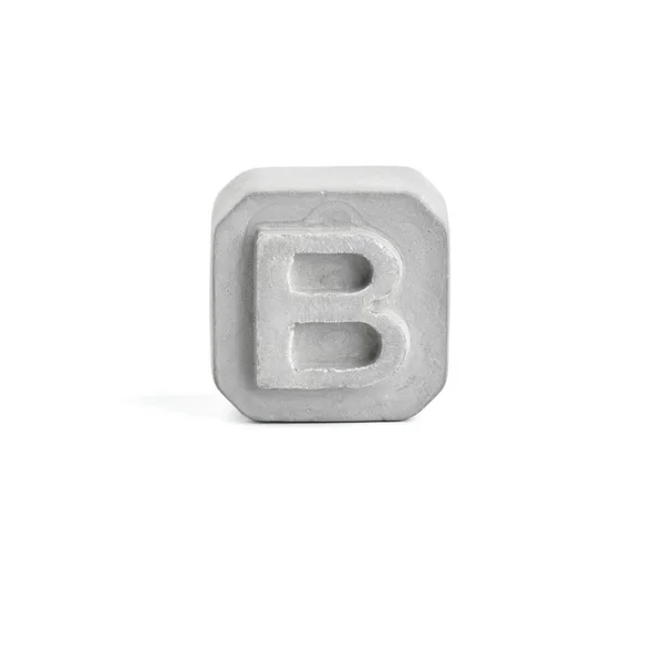 Lettera Alfabeto Grigio Cemento Isolato Sfondo Bianco — Foto Stock