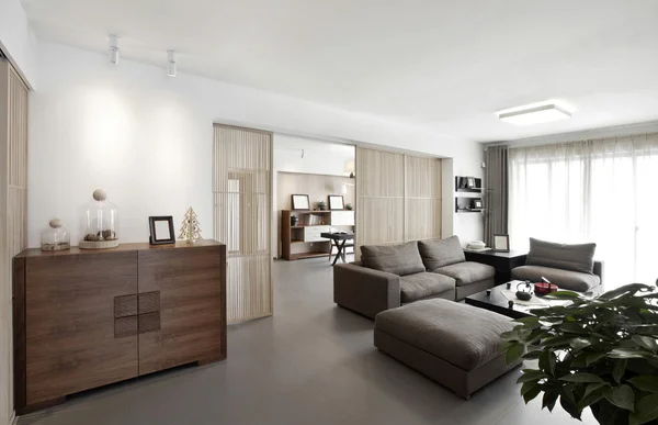 Elegantní a pohodlné domácí interiér, obývací pokoj — Stock fotografie