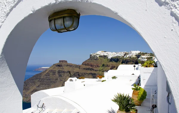 Panorama schöne insel santorini — Stockfoto