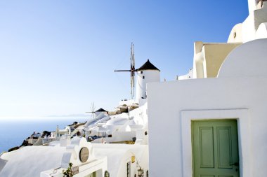 Santorini yel değirmeni ile